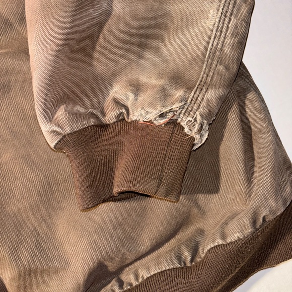 Vtg Snap On Tools Two Tone Brown Carhartt Style Workwear Hooded Jacket Men’s XL - Picture 9 of 10